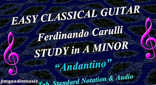Helppo klassinen kitara - Carullin Andantino No.1 julkaisusta "Opus 241" (Opiskelu alaikäisessä)