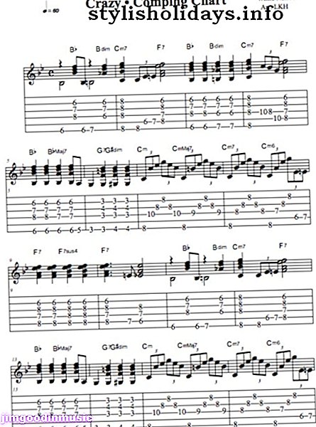 Lección de guitarra de jazz: "Crazy" de Willie Nelson (acordes, tablaturas, videos)