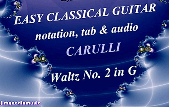 Helppo klassinen kitara: Carulli - valssi g-muodossa tavallisissa notaatioissa ja kitara-välilehti ja ääni