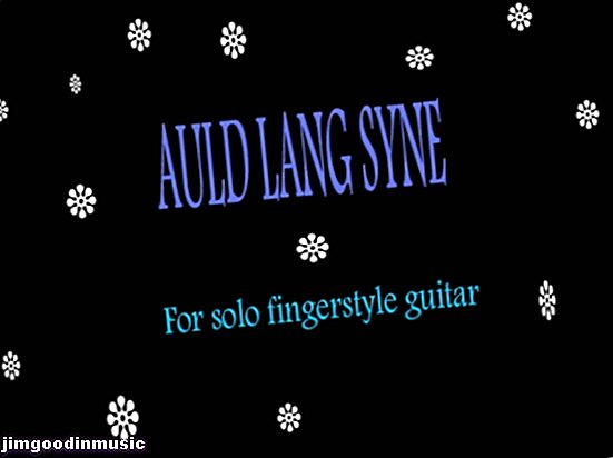 Auld Lang Syne ": ترتيب غيتار الأصابع في علامة التبويب والتدوين مع الصوت