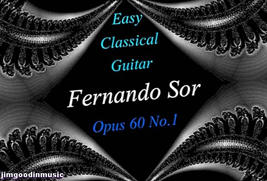 Fernando Sor, „Opus 60 No.1“: paprasta klasikinės gitaros muzika standartinėmis notomis, skirtukais ir garsu