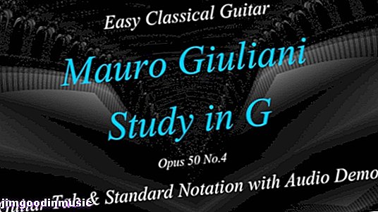 Lihtne klassikaline kitarr - Giuliani Opus 50 nr 4 kitarri vahekaardil, standardmärge ja heli