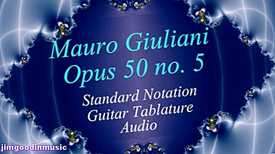 Enkel klassisk gitar: Giuliani— "Opus 50 nr.5 i standardnotasjon", Gitar-fane og lyd
