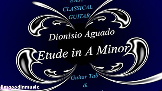 आसान शास्त्रीय गिटार: गिटार टैब में ए माइनर में एगुआडो का एट्यूड, स्टैंडर्ड नोटेशन और ऑडियो