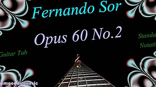 आसान शास्त्रीय गिटार टैब और अंकन: फर्नांडो सोर- ओपस 60 नंबर 2, सी में अध्ययन
